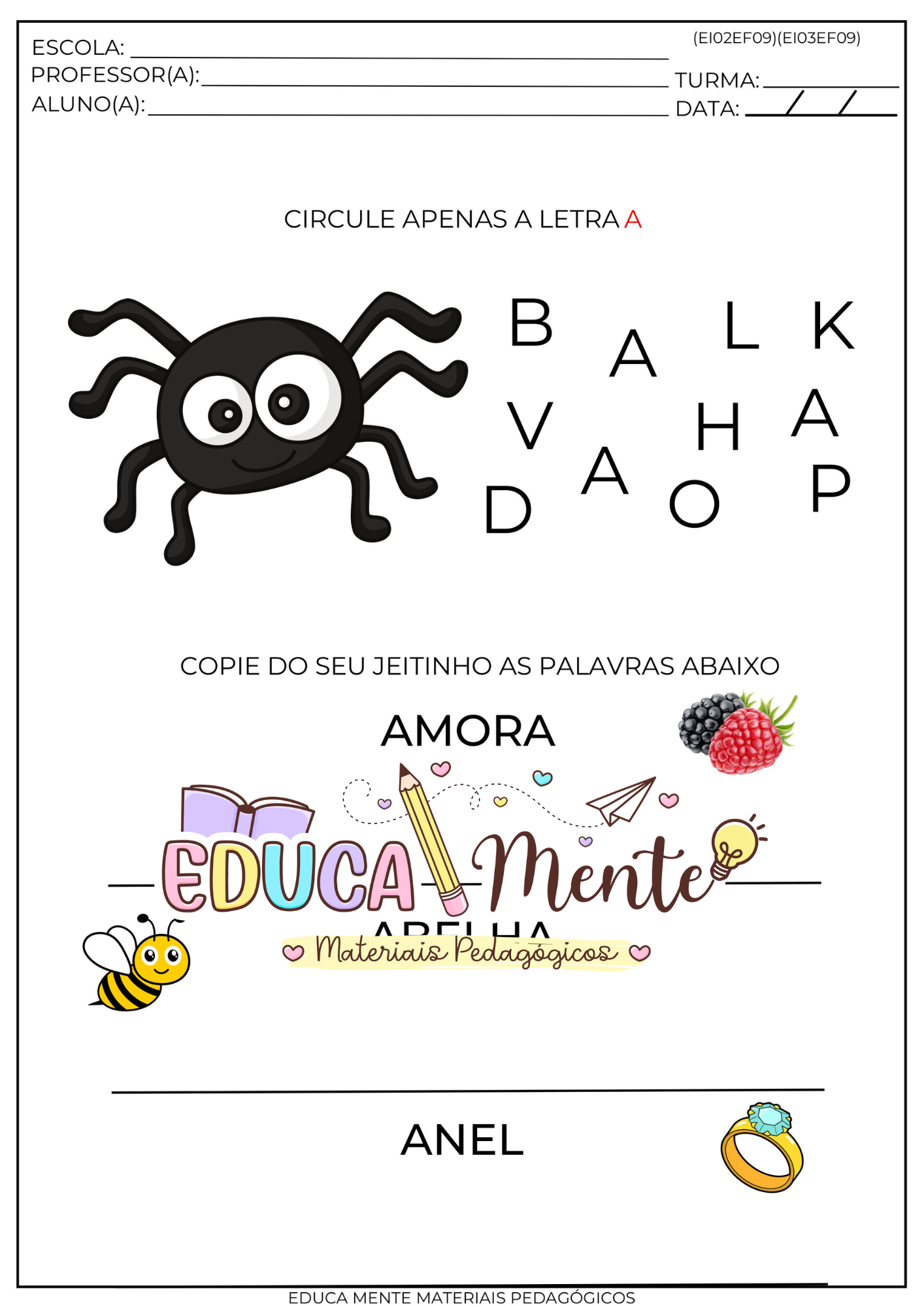 ⭐️APOSTILA RECREATIVA MATERNAL E PRÉ ESCOLA✨ COM CÓDIGOS DA BNCC⭐️ - Imagem 6