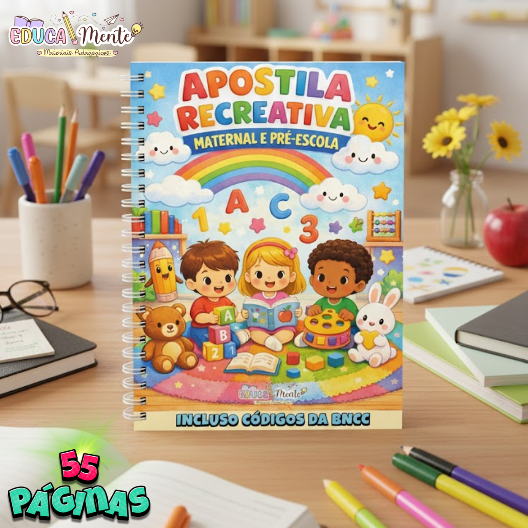 ⭐️APOSTILA RECREATIVA MATERNAL E PRÉ ESCOLA✨ COM CÓDIGOS DA BNCC⭐️