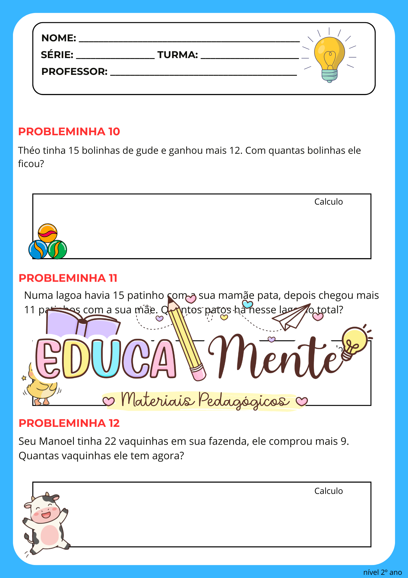 ⭐APOSTILA PROBLEMINHAS MATEMÁTICOS⭐ - Imagem 4
