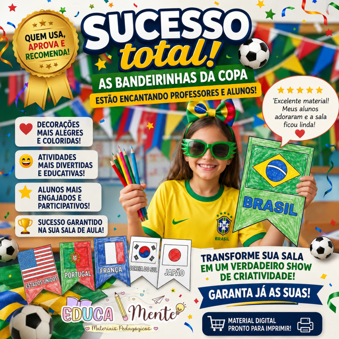 🏆✨ BANDEIRINHAS DA COPA 2026 PARA COLORIR ✨🏆