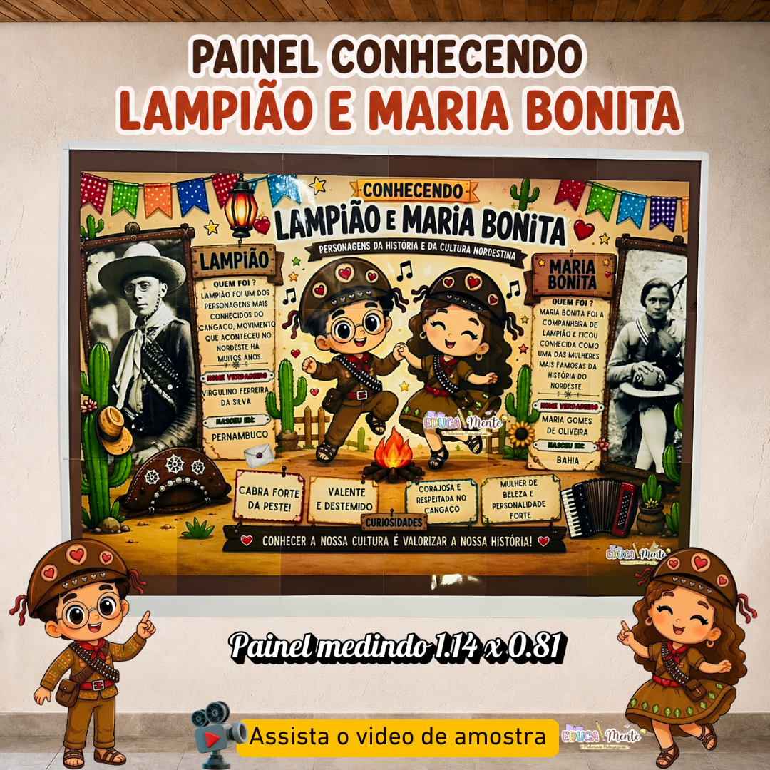 🌵✨ PAINEL CONHECENDO LAMPIÃO E MARIA BONITA ✨🌵