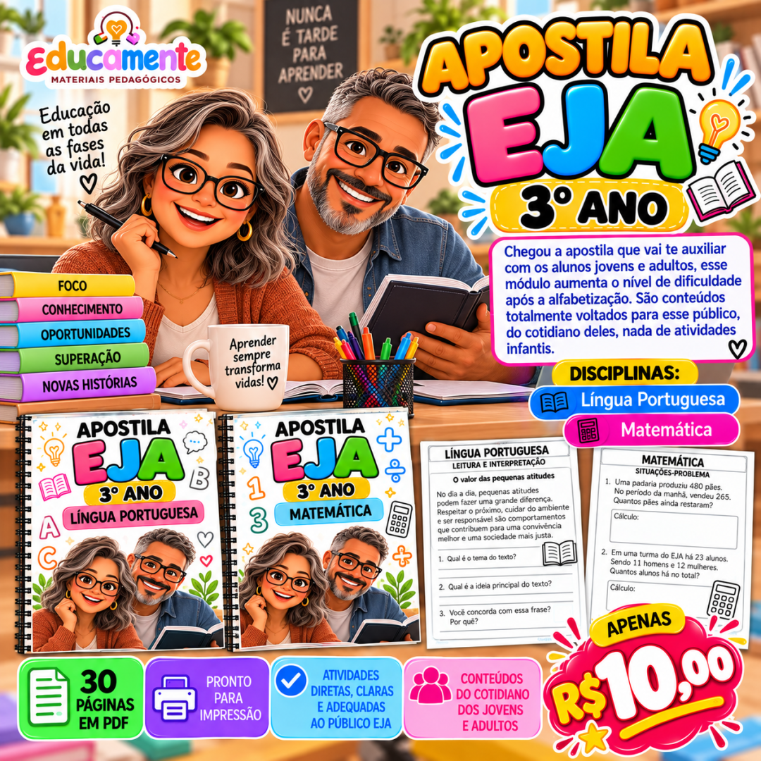 ⭐APOSTILA EJA 3° Ano⭐