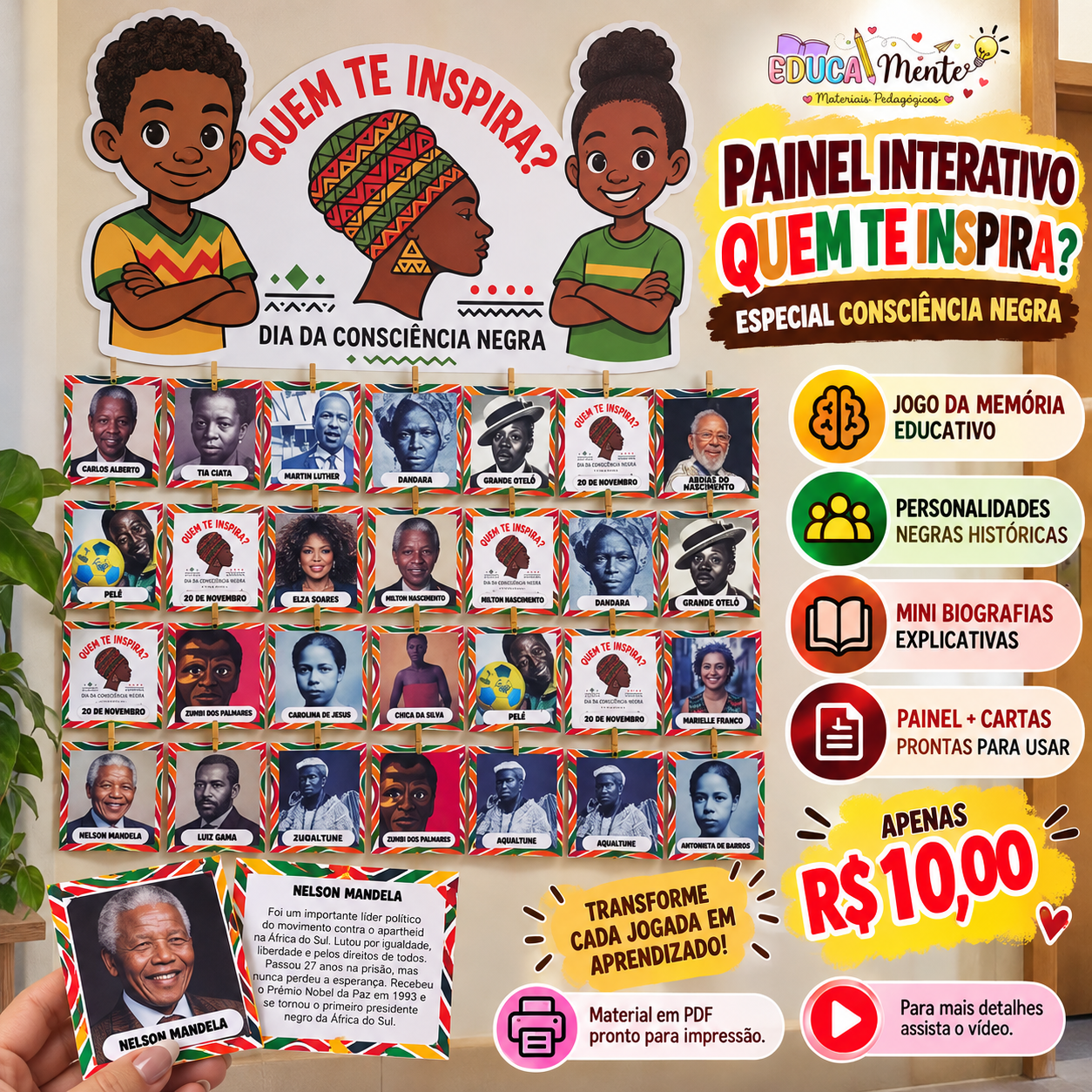 🤎🧡 PAINEL INTERATIVO "Quem te Inspira?" | Consciência Negra 🧡🤎