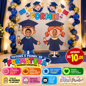 Totens e Painel de Formatura Infantil